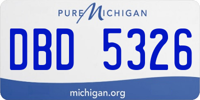 MI license plate DBD5326