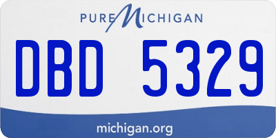 MI license plate DBD5329
