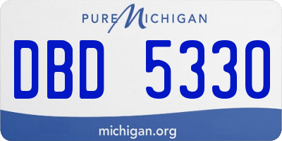 MI license plate DBD5330