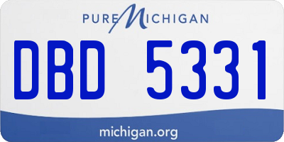 MI license plate DBD5331