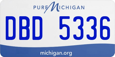 MI license plate DBD5336
