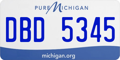 MI license plate DBD5345