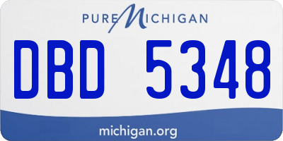 MI license plate DBD5348