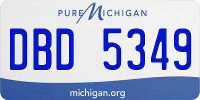 MI license plate DBD5349