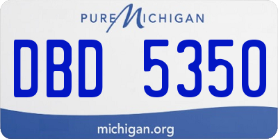 MI license plate DBD5350