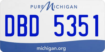 MI license plate DBD5351