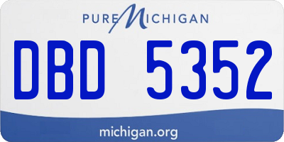 MI license plate DBD5352