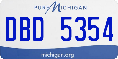 MI license plate DBD5354