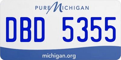 MI license plate DBD5355