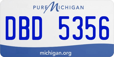 MI license plate DBD5356