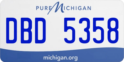 MI license plate DBD5358