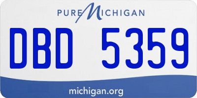 MI license plate DBD5359