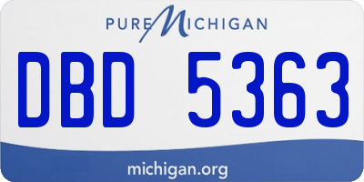 MI license plate DBD5363