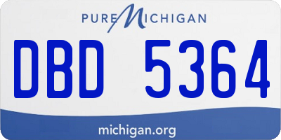 MI license plate DBD5364