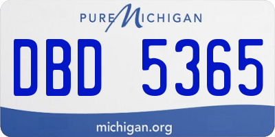 MI license plate DBD5365