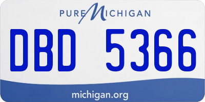 MI license plate DBD5366