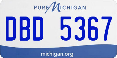 MI license plate DBD5367