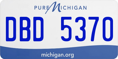 MI license plate DBD5370