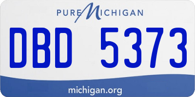 MI license plate DBD5373