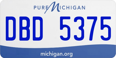 MI license plate DBD5375