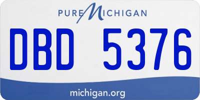 MI license plate DBD5376