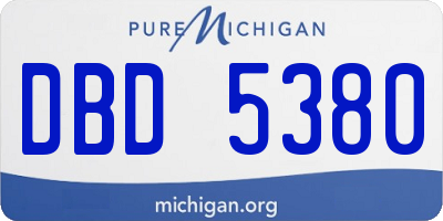 MI license plate DBD5380