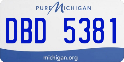 MI license plate DBD5381