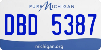 MI license plate DBD5387