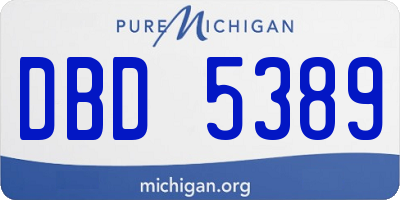 MI license plate DBD5389