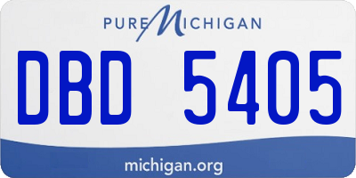 MI license plate DBD5405