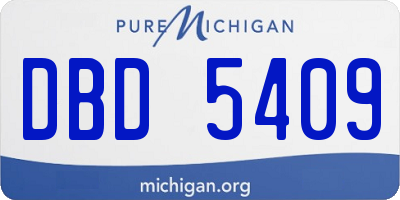 MI license plate DBD5409