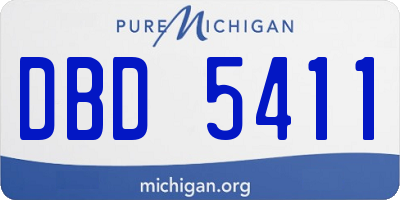 MI license plate DBD5411