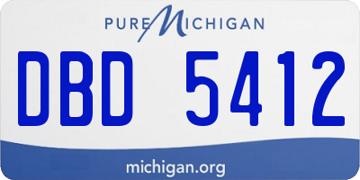 MI license plate DBD5412