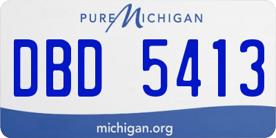 MI license plate DBD5413