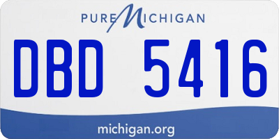 MI license plate DBD5416