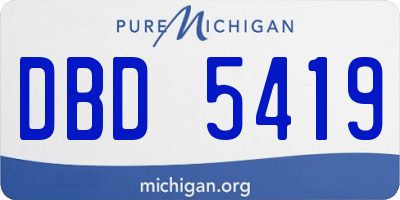 MI license plate DBD5419