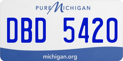 MI license plate DBD5420