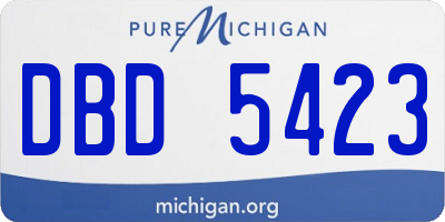 MI license plate DBD5423