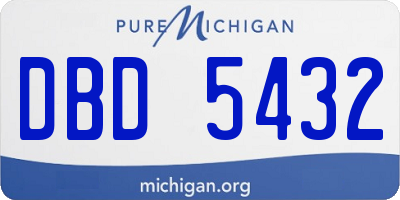 MI license plate DBD5432