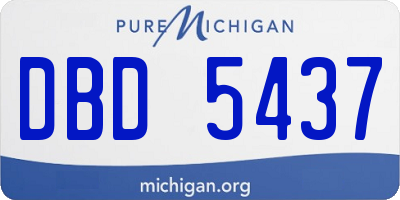 MI license plate DBD5437