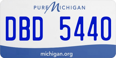 MI license plate DBD5440