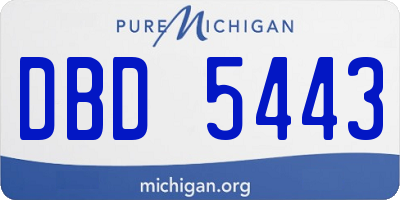 MI license plate DBD5443