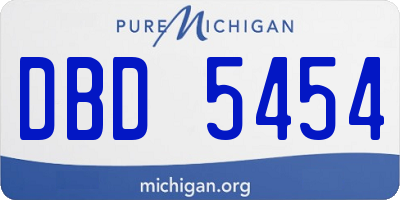 MI license plate DBD5454