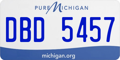 MI license plate DBD5457
