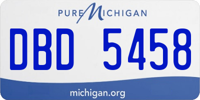 MI license plate DBD5458