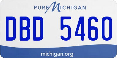MI license plate DBD5460