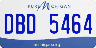 MI license plate DBD5464