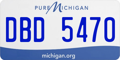 MI license plate DBD5470