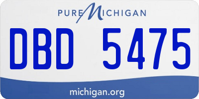 MI license plate DBD5475