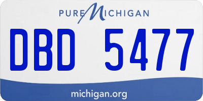 MI license plate DBD5477